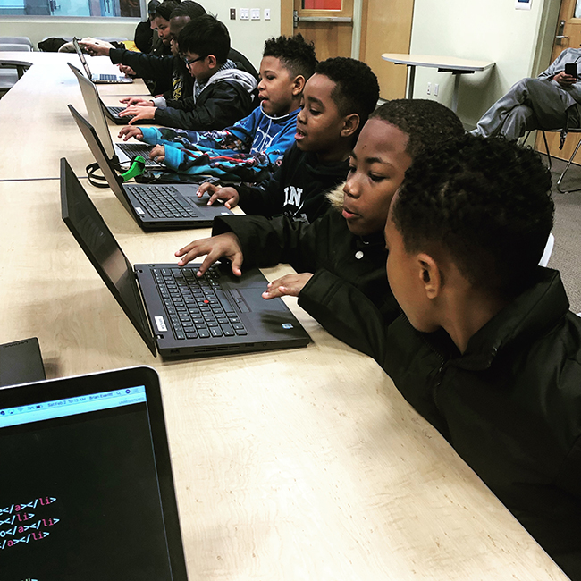 Group of Boys Coding